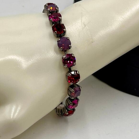 Catherine Popesco La Vie Parisienne Store Crystal Red Fuchsia Lavender Bracelet